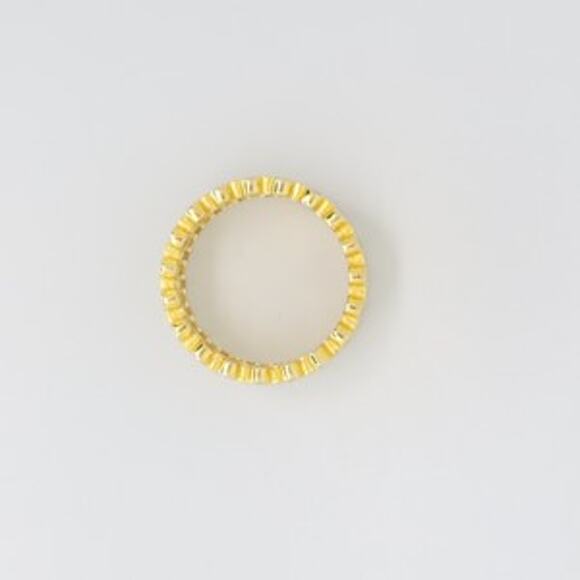 18K Yellow Gold Plated 925 ss 4.60cttw Diamond Simulant Eternity Ring Size 9 1/2 - Picture 6 of 10